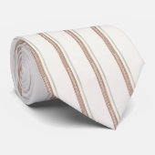 Cravate Cream Brown Stripes (Roulé)