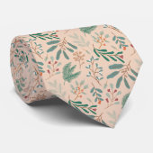 Cravate Cream Holiday Motif de verdure (Roulé)