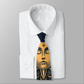 Cravate Create Your Own Blue Gold Celestial Moon & Stars (Attaché)