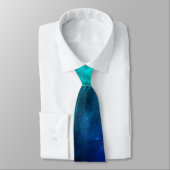Cravate Créatif Original Style Bleu Abstrait Art Moderne (Attaché)