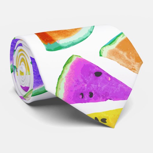 Cravate Création du Motif de pastèque 6 (Roulé)