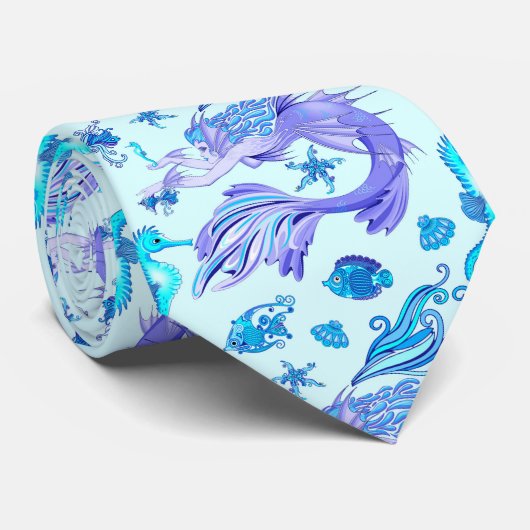 Cravate Créature de la fée mauve de sirène (Roulé)