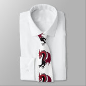 Cravate Créature mythique du dragon noir rouge (Attaché)