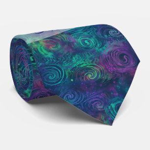 Cravate Créez vos propres spirales magiques violettes vert