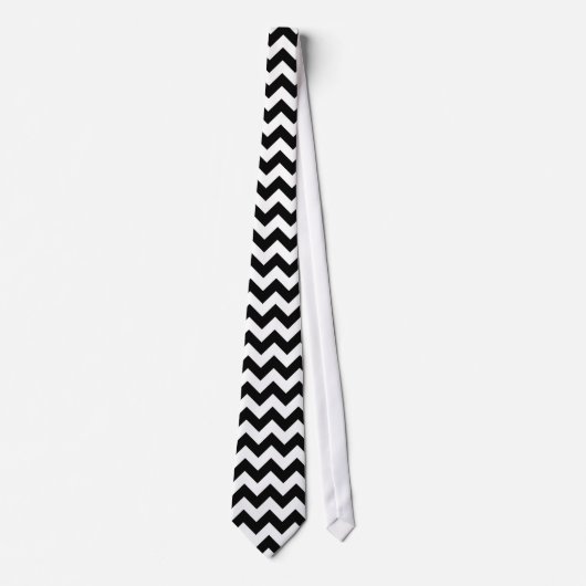 Cravate Créez votre propre grand Motif noir Zigzag (Devant)