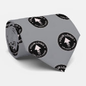 Cravate Créez votre propre logo commercial gris minimalist (Roulé)