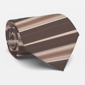 Cravate Crème beige Brown rayée horizontale (Roulé)