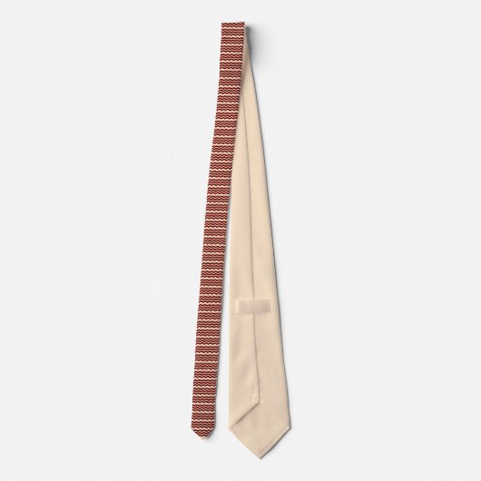 Cravate crème et maroon zigzag motif sur tout le design (Dos)