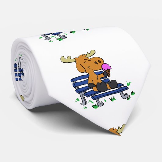 Cravate Crème glacée drôle mangeuse d'orignal | choisir la (Roulé)