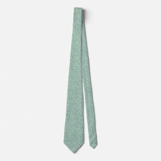 Cravate crème menthe celadon vert clair gris bleu (Devant)