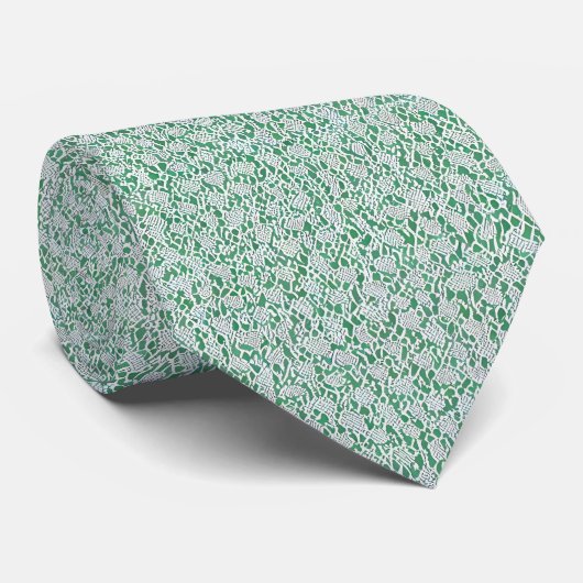 Cravate crème menthe celadon vert clair gris bleu (Roulé)