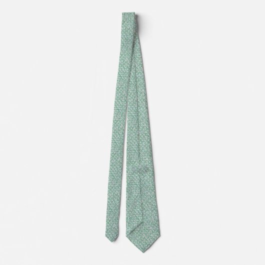 Cravate crème menthe celadon vert clair gris bleu (Dos)