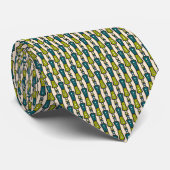 Cravate Crème noire Turquoise verte Tribal Chic Necktie (Roulé)