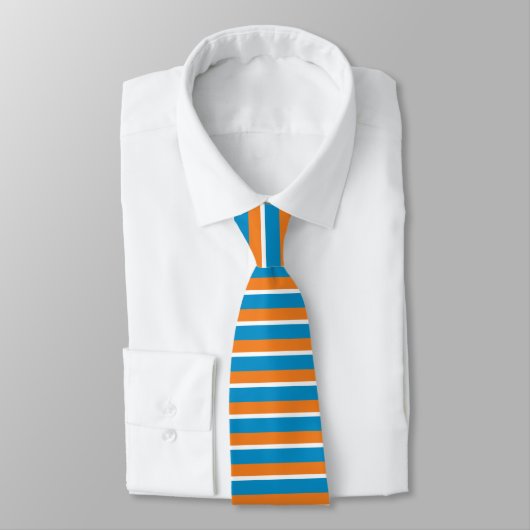 Cravate Crème orange et bleu poudré horizontalement écarté (Attaché)