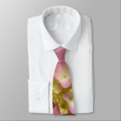 Cravate Crème rose Hydrangeas jaune rose vert floral (Attaché)