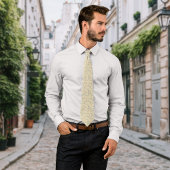 Cravate Crème vintage Fleurs Personnaliser Initiale