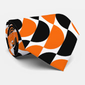 Cravate Crescents alternatifs 01a - Orange et Noir (Roulé)