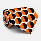 Cravate Crescents alternatifs 06 - Orange et Noir (Roulé)