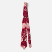 Cravate Crimson & Blush Seamless Rose Pattern (Devant)