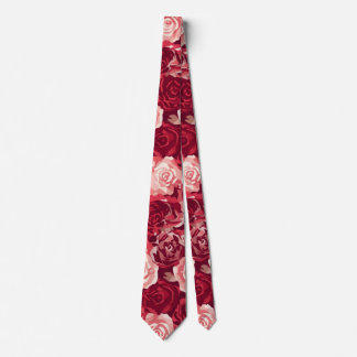 Cravate Crimson & Blush Seamless Rose Pattern