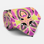 Cravate Crimson, mandala multicolore, mandala, lime, (Roulé)