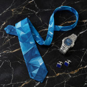 Cravate Cristal Géométrique Bleu Facetté