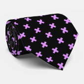 Cravate Crochets Lilac sur noir (Roulé)