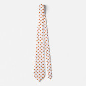 Cravate Crochets orange sur blanc (Devant)