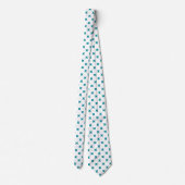 Cravate Crochets turquoises sur blanc (Dos)