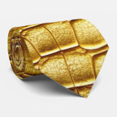 Cravate Crocodile d'or Alligator Peau Faux Cuir Imprimer (Roulé)
