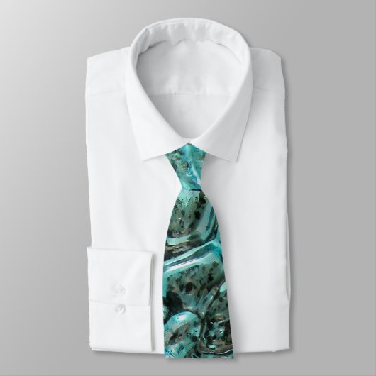 Cravate Crocodile en verre bleu Skin Aqua Bijou d'art Turq (Attaché)
