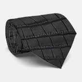 Cravate Crocodile noir en cuir imprimé (Roulé)