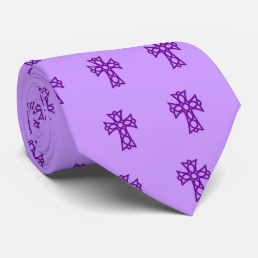 Cravate croisée celtique pourpre (Roulé)