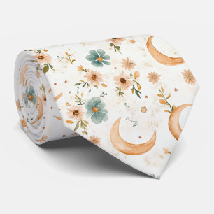 Cravate Croissant de Lune Floral Doré Céleste