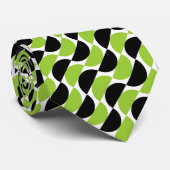 Cravate Croissants Alternés 03a - Vert Martien (Roulé)