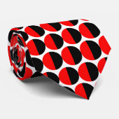 Cravate Croissants Alternés 06 - Rouge et Noir (Roulé)