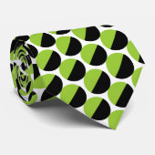 Cravate Croissants Alternés 06a - Vert Martien (Roulé)