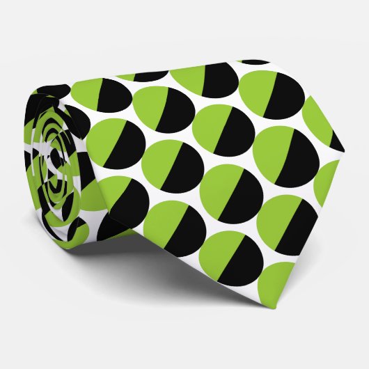 Cravate Croissants Alternés 06a - Vert Martien (Roulé)