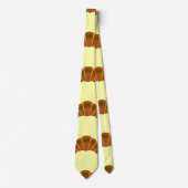 Cravate Croissants Amateurs de Jaune Clair France Cuisine  (Devant)