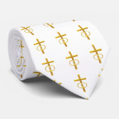 Cravate Croix 3-D d'or avec anneaux Mariages (Roulé)