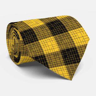 Cravate Croix à carreaux noirs et jaunes Buffalo