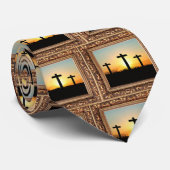 Cravate Croix au lever de soleil ou au coucher du soleil (Roulé)