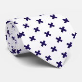 Cravate Croix bleu marine sur blanc (Roulé)