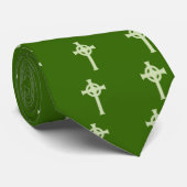 Cravate Croix celtique verte (Roulé)
