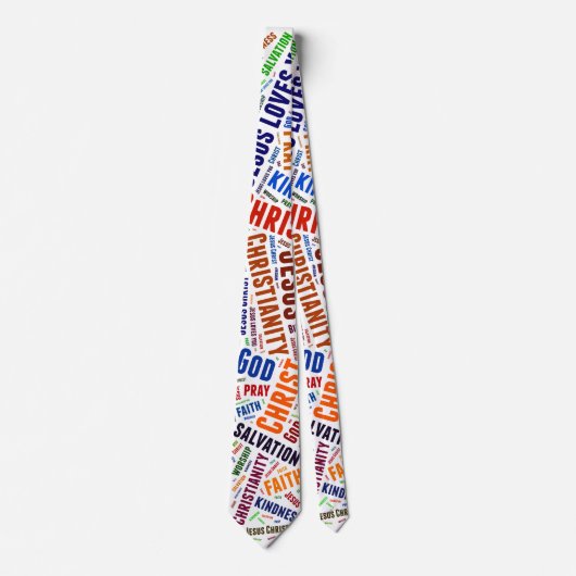 Cravate Croix chrétienne du mot coloré (Devant)