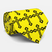 Cravate Croix chrétienne noire (Roulé)