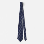 Cravate Croix Communion Confirmation Bleu Nuit Faux Argent (Devant)