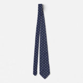 Cravate Croix Communion Confirmation Bleu Nuit Faux Argent (Dos)