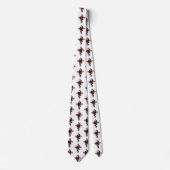 Cravate Croix d'argent avec une rose rouge (Devant)