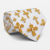 Cravate Croix d'or chrétienne (Roulé)
